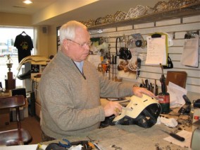 Gary working on a custom mask